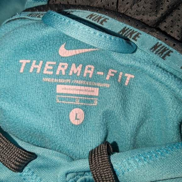Nike therma fit hoodie sweatshirt teal and black swoosh - Picture 2 of 4